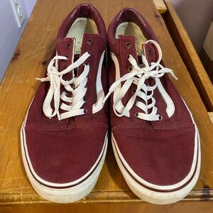 Burgundy Canvas Old Skool Vans Sneakers
